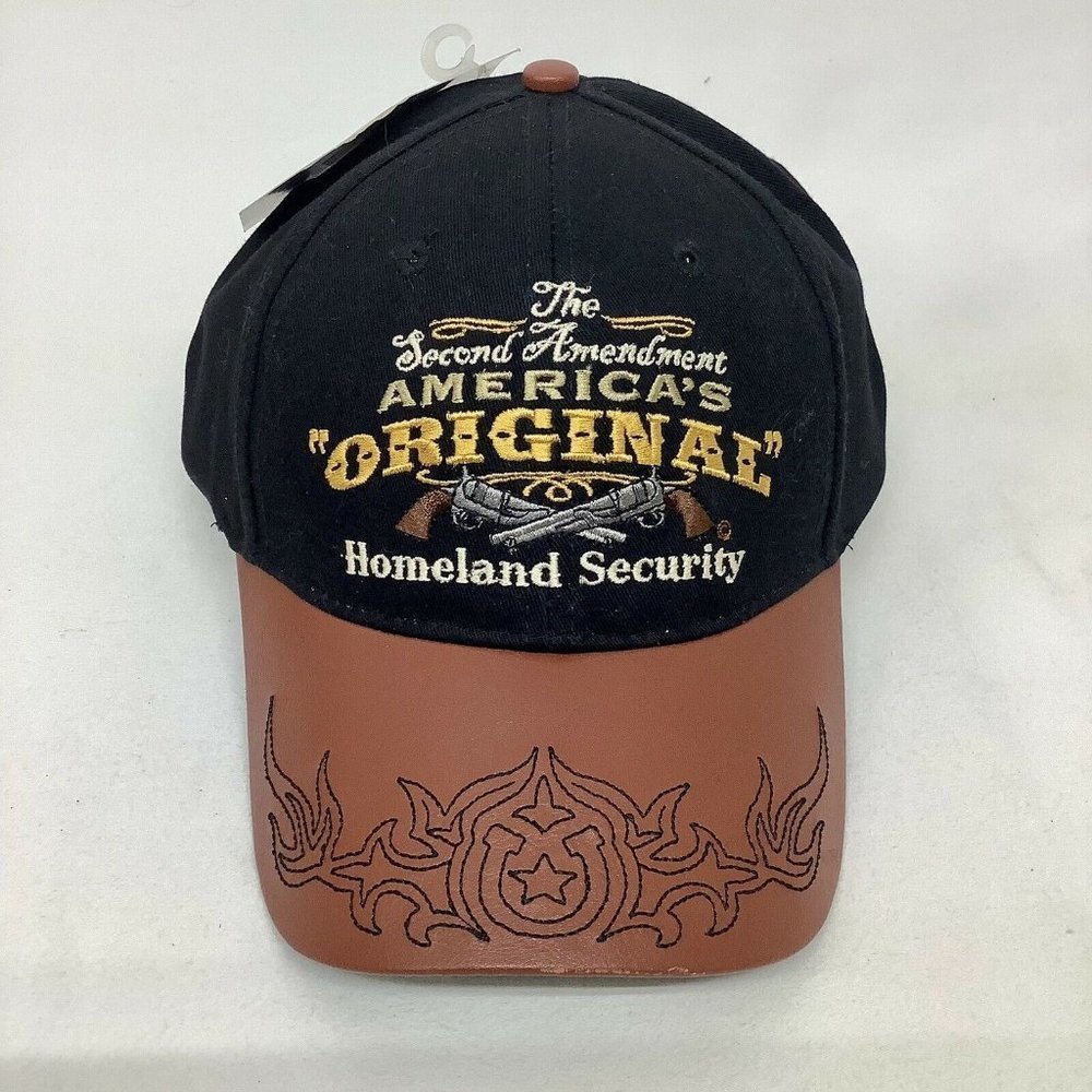 Brown and Black Embroidered Baseball Hat